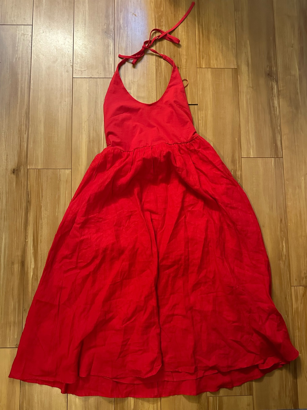 NWT J. Crew Mixy Halter Dress, Dark Poppy, Medium